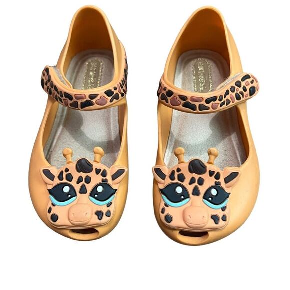Mini Melissa Ultragirl IV Giraffe Mary Jane Shoes Toddler Orange Size 7